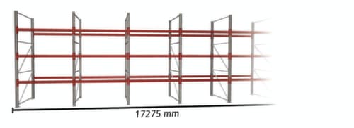META Palettenregal MULTIPAL für 72 Paletten, 17275 mm breit, 4 Lagerebenen
