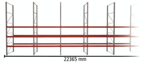 META Palettenregal MULTIPAL für 96 Paletten, 22365 mm breit, 4 Lagerebenen