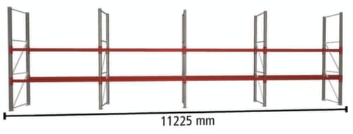 META Palettenregal MULTIPAL für 24 Paletten, 11225 mm breit, 3 Lagerebenen