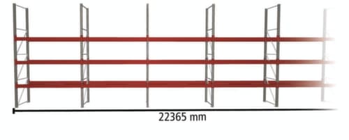 META Palettenregal MULTIPAL für 64 Paletten, 22365 mm breit, 4 Lagerebenen