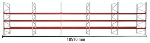 META Palettenregal MULTIPAL für 80 Paletten, 18510 mm breit, 4 Lagerebenen