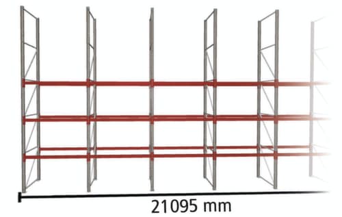 META Palettenregal MULTIPAL für 44 Paletten, 21095 mm breit, 4 Lagerebenen