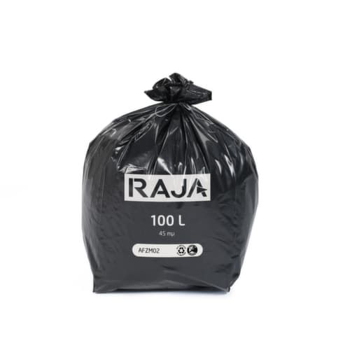 Reißfester Müllsack mit Verschlussband, 100 l, schwarz