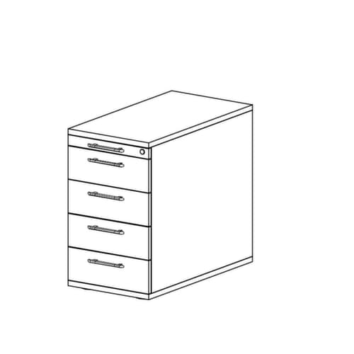 Standcontainer Up and Down, 4 Schublade(n), Buche/Buche