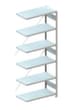 META System-Steckregal CLIP Anbaufeld, Höhe x Breite x Tiefe 2500 x 756 x 536 mm, 6 Böden