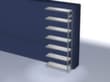 hofe Traversenregal in Standard Bauart, Höhe x Breite x Tiefe 3000 x 1310 x 435 mm, 7 Böden