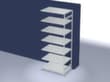hofe Traversenregal in Standard Bauart, Höhe x Breite x Tiefe 3000 x 1310 x 835 mm, 7 Böden