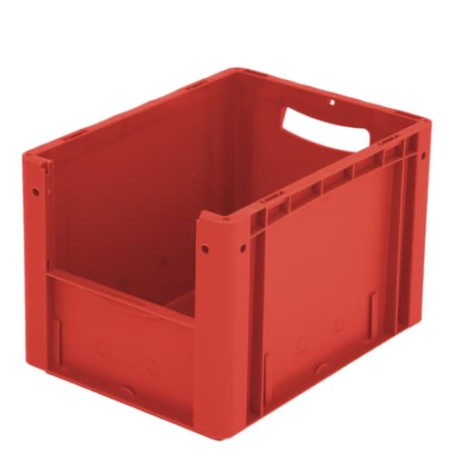 BITO Euronorm-Sichtlagerbehälter mit Eingrifföffnung, rot, HxLxB 270x400x300 mm