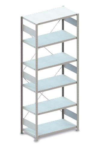 META System-Steckregal CLIP, Höhe x Breite x Tiefe 2500 x 806 x 536 mm, 6 Böden
