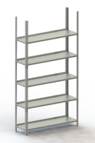 META Akten-Schraubregal, 5 Böden, RAL7035 Lichtgrau