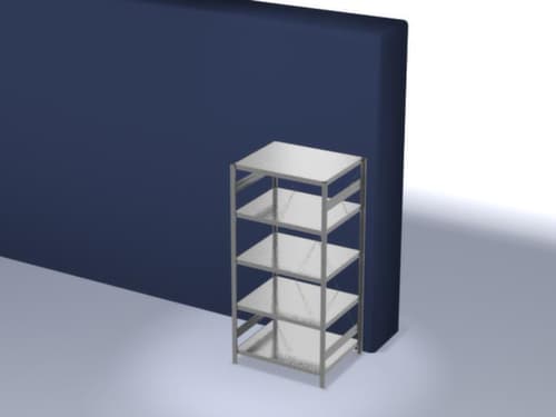 hofe System-Steckregal in Standard Bauart, Höhe x Breite x Tiefe 2000 x 1060 x 835 mm, 5 Böden