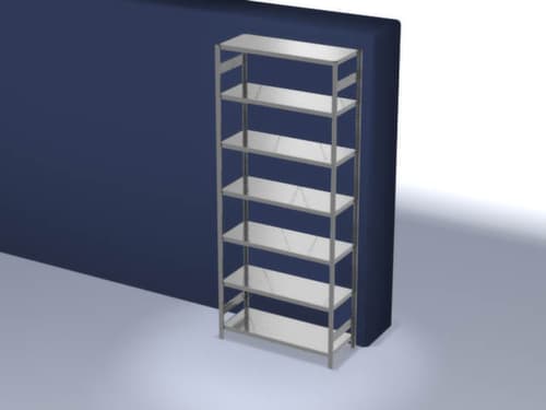 hofe Traversenregal in schwerer Bauart, Höhe x Breite x Tiefe 3000 x 1360 x 535 mm, 7 Böden