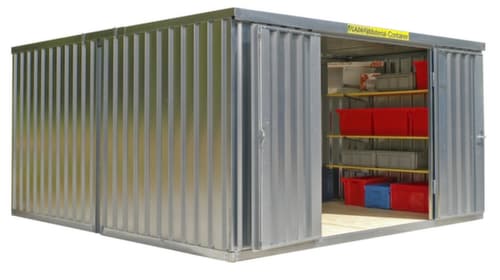 Säbu Verzinkter Materialcontainer FLADAFI® mit 2 Modulen