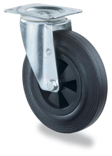 BS-ROLLEN Vollgummi-Rad, Traglast 70 kg, Vollgummi-Bereifung