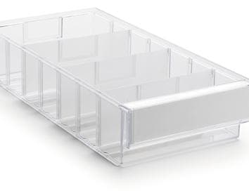 Treston transparenter Kleinteilebehälter mit großer Griffmulde