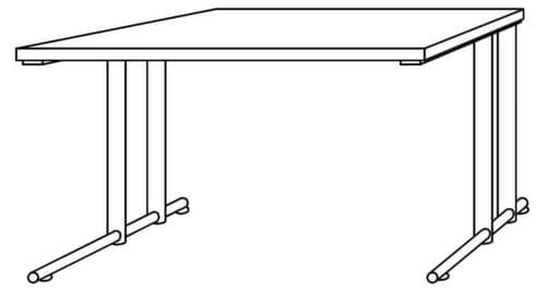 Schreibtisch Terra Nova mit C-Fußgestell, Breite x Tiefe 1200 x 800 mm, Platte Nussbaum