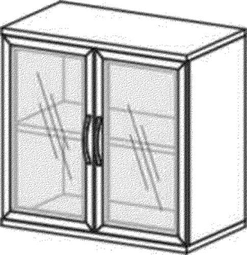 Gera Glastürenschrank Pro, 2 Ordnerhöhen
