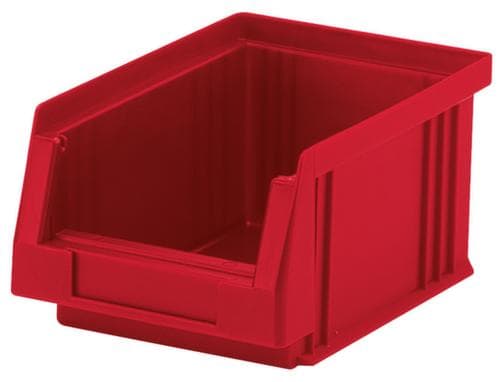 Stapelbarer Sichtlagerkasten rollenbahngeeignet, rot, Tiefe 164 mm, Polypropylen