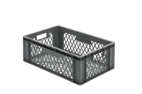 Euronorm-Stapelbehälter Wände + Boden durchbrochen, grau, Inhalt 40 l