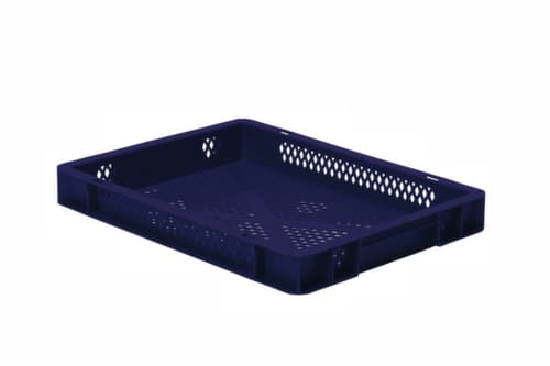 Euronorm-Stapelbehälter Wände + Boden durchbrochen, blau, Inhalt 4,5 l