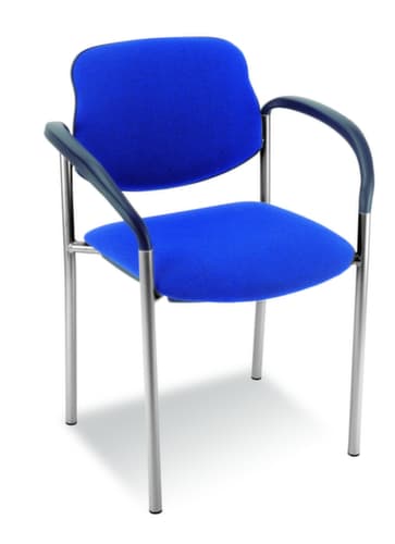 Nowy Styl 6-fach stapelbarer Besucherstuhl Style mit Polstern, Sitz Stoff (100% Kunstfaser), blau