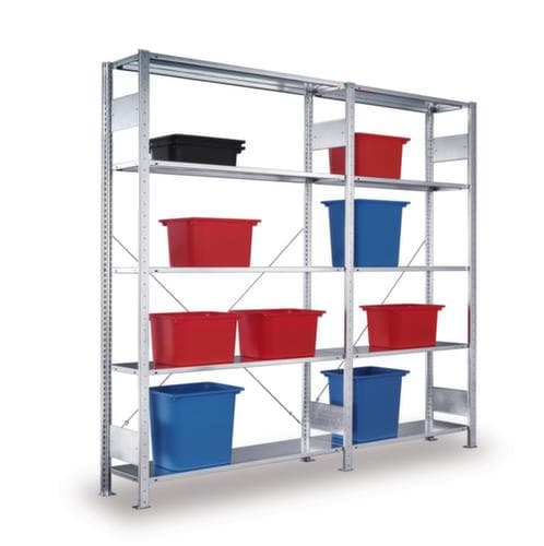 META Werkstatt-Steckregal S3 Clip 80, Höhe x Breite x Tiefe 2500 x 1006 x 536 mm, 6 Böden