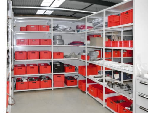 hofe System-Steckregal in Standard Bauart, Höhe x Breite x Tiefe 3000 x 1360 x 535 mm, 7 Böden