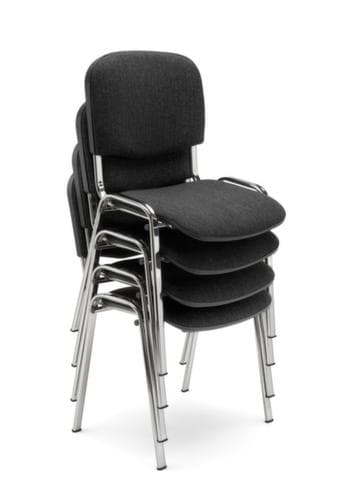 Nowy Styl Besucherstuhl ISO mit Kunststoffrücken, Sitz Stoff (100% Polyester), schwarz