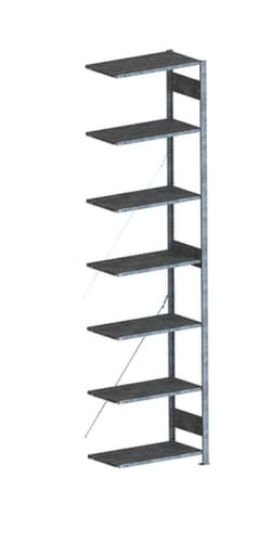 META System-Steckregal CLIP Anbaufeld, Höhe x Breite x Tiefe 3000 x 756 x 436 mm, 7 Böden