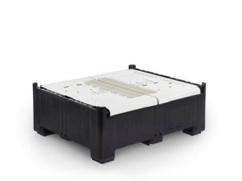 Klappbare Palettenbox High Cube mit Klappe, 4 Füße, Länge x Breite 1200 x 1000 mm