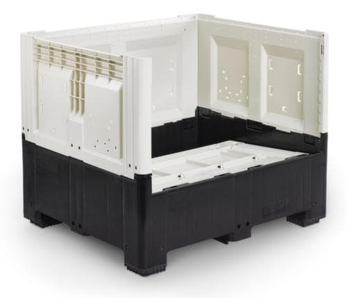 Klappbare Palettenbox High Cube mit Klappe, 4 Füße, Länge x Breite 1200 x 1000 mm
