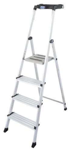 Krause Stufenstehleiter  Monto® Secury® mit Antirutschauflagen, 4 rutschhemmend profilierte Stufen