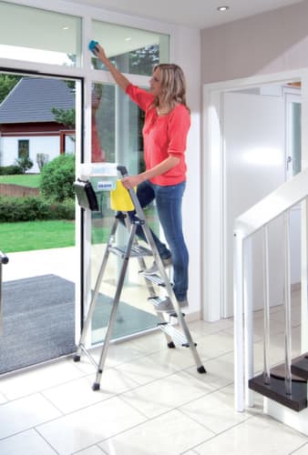 Krause Stufenstehleiter  Monto® Secury® mit Antirutschauflagen, 4 rutschhemmend profilierte Stufen