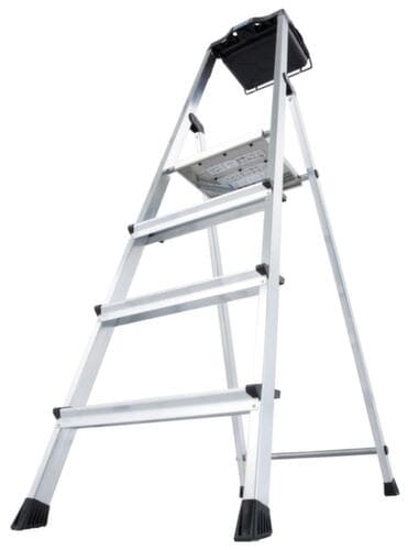 Krause Stufenstehleiter  Monto® Secury® mit Antirutschauflagen, 4 rutschhemmend profilierte Stufen