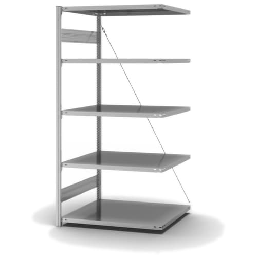 hofe System-Steckregal in Standard Bauart, Höhe x Breite x Tiefe 2000 x 1010 x 835 mm, 5 Böden