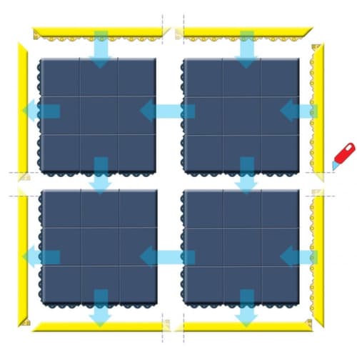 Kantenabschlussleiste Ramp für Anti-Ermüdungsmatte, gelb