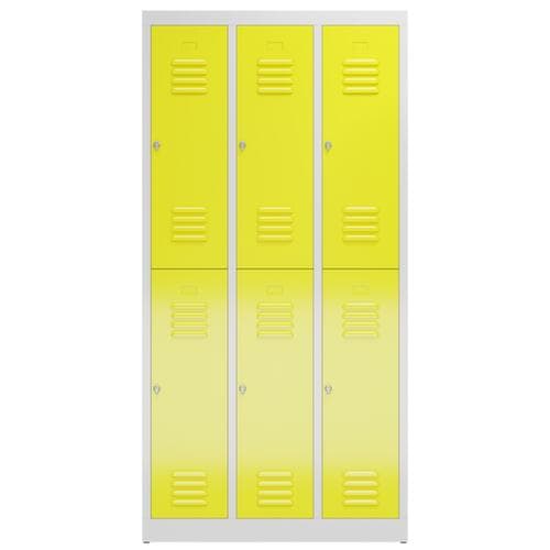 Doppelstöckiger Garderobenschrank ClassiX, Abteilbreite 290 mm