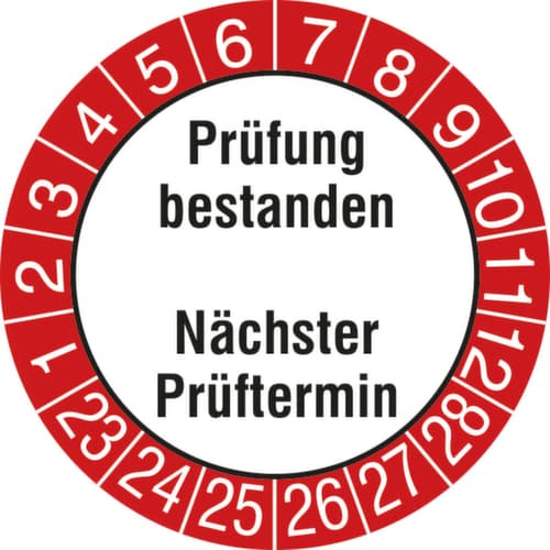 Runde Prüfplakette ohne Jahresfarbe