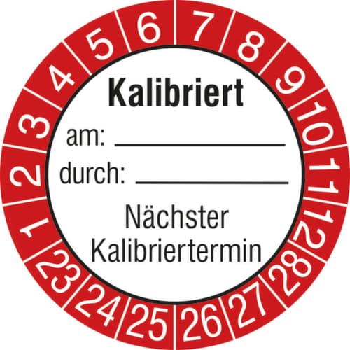 Runde Prüfplakette ohne Jahresfarbe