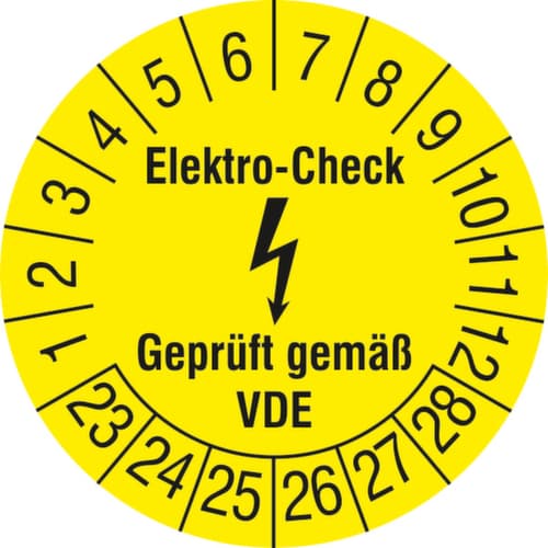Runde Prüfplakette ohne Jahresfarbe