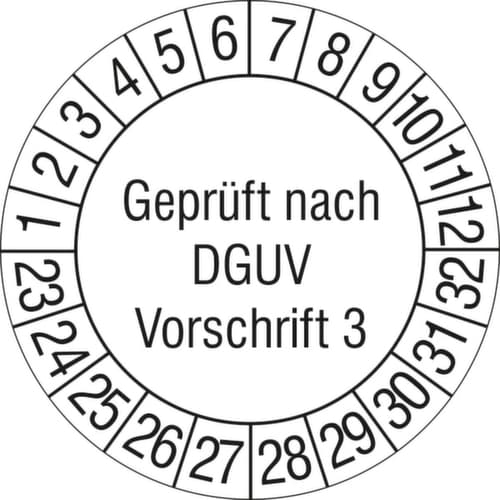 Runde Prüfplakette ohne Jahresfarbe