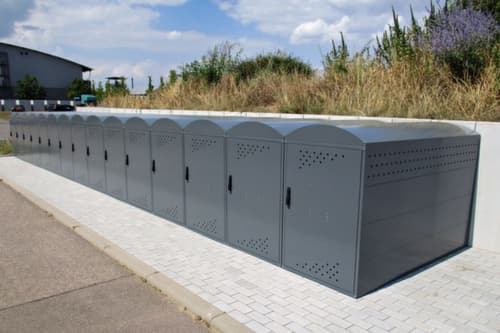Fahrradgarage BikeBox 1 G, Anbaufeld, Breite x Tiefe 850 x 2050 mm