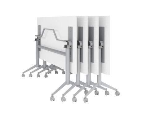 Fahrbarer Klapptisch, Höhe x Breite x Tiefe 750 x 1600 x 800 mm, Platte Eiche