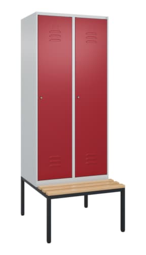 C+P Sitzbank-Spind Classic Plus für Schwarz-Weiß-Trennung, Abteilbreite 400 mm