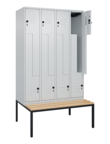 C+P Z-Spind Classic Plus mit untergebauter Sitzbank, Abteilbreite 300 mm