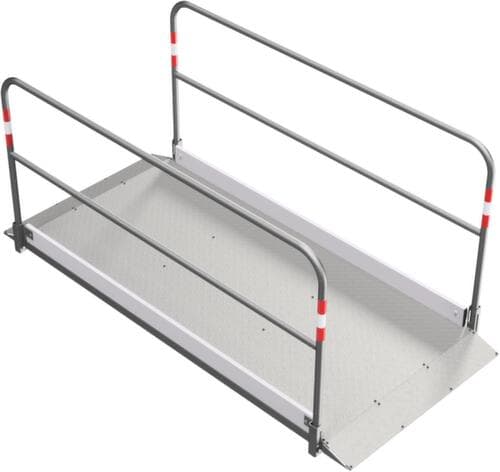 Schake Grabenbrücke mit Trittfläche aus Aluminium, Länge x Breite 2200 x 1000 mm