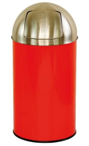 UDOBÄR Edelstahl-Abfallbehälter, 50 l, rot