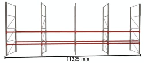 META Palettenregal MULTIPAL für 36 Paletten, 11225 mm breit, 3 Lagerebenen