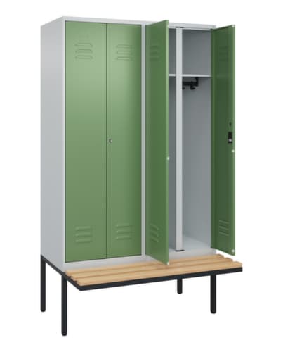 C+P Sitzbank-Spind Classic Plus für Schwarz-Weiß-Trennung, Abteilbreite 300 mm