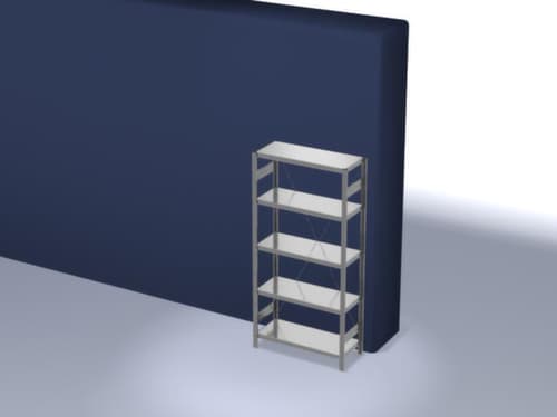 hofe System-Steckregal in Standard Bauart, Höhe x Breite x Tiefe 2000 x 1060 x 435 mm, 5 Böden